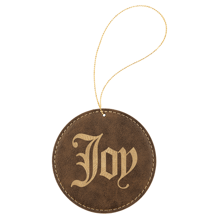 Laserable Leatherette Round Ornament with String