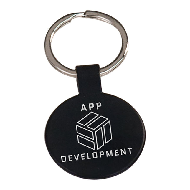 1 1/2" Laserable Round Keychain