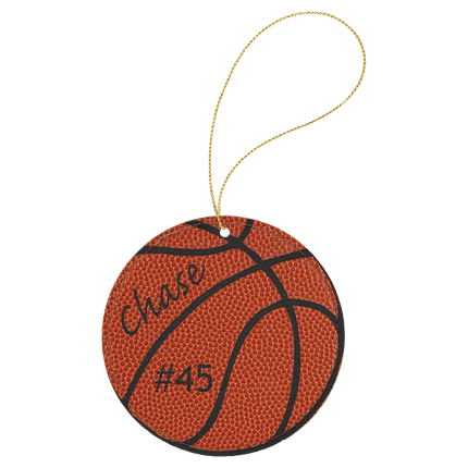 Laserable Leatherette Round Ornament with String