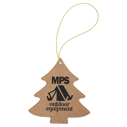Laserable Leatherette Tree Ornament with String