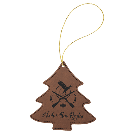 Laserable Leatherette Tree Ornament with String