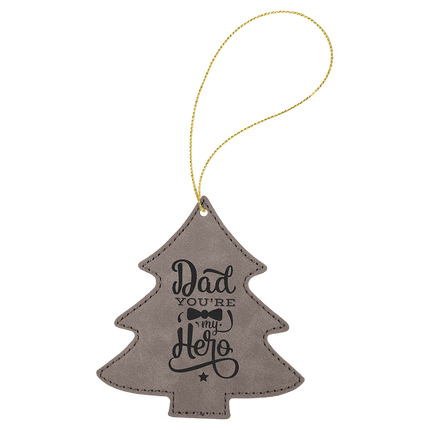 Laserable Leatherette Tree Ornament with String