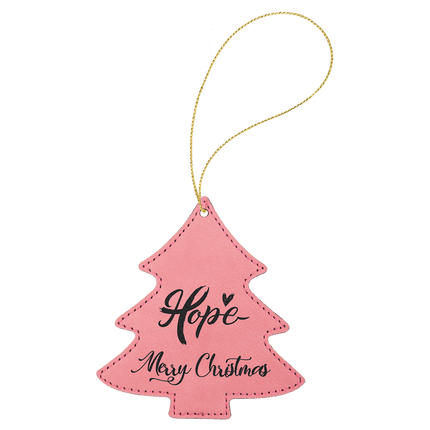 Laserable Leatherette Tree Ornament with String