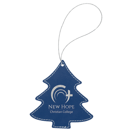 Laserable Leatherette Tree Ornament with String