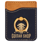 Black/Gold Laserable Leatherette Phone Wallet with Gold