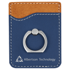 Blue/Silver Laserable Leatherette Phone Wallet with Silver
