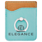 Teal Laserable Leatherette Phone Wallet with Silver