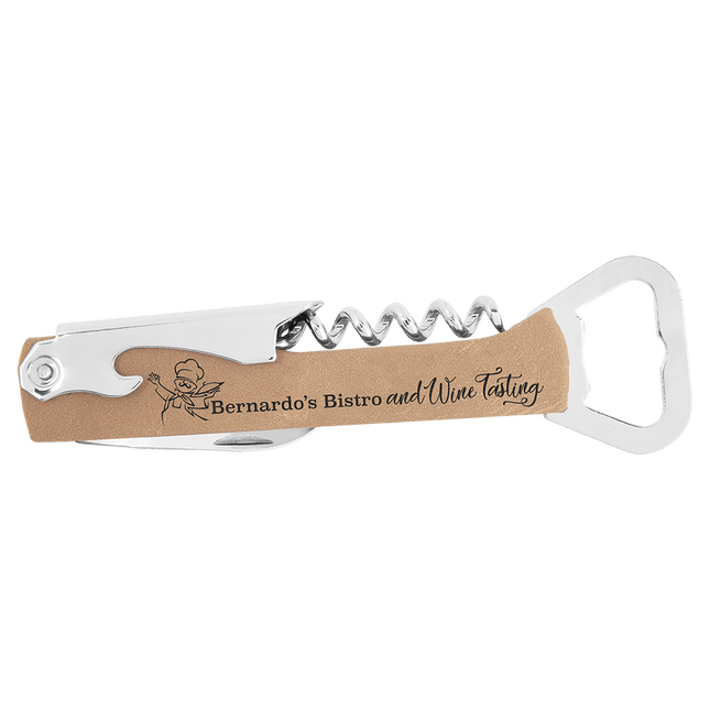 Laserable Leatherette Wine Bottle Opener