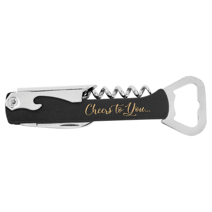Laserable Leatherette Wine Bottle Opener