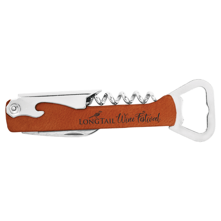 Laserable Leatherette Wine Bottle Opener