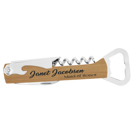 Laserable Leatherette Wine Bottle Opener