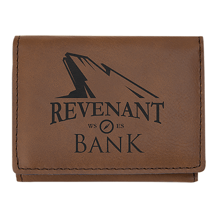 3" x 4" Laserable Leatherette Trifold Wallet