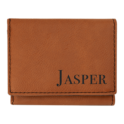 3" x 4" Laserable Leatherette Trifold Wallet