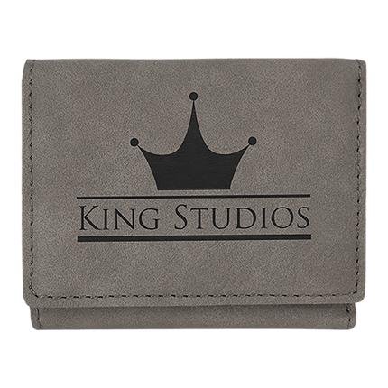 3" x 4" Laserable Leatherette Trifold Wallet