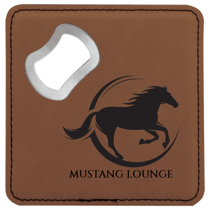 Personalized Square Leatherette 6-Coaster Set (4" x 4")