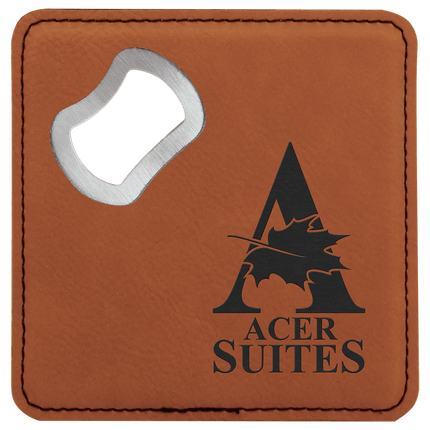 Personalized Square Leatherette 6-Coaster Set (4" x 4")