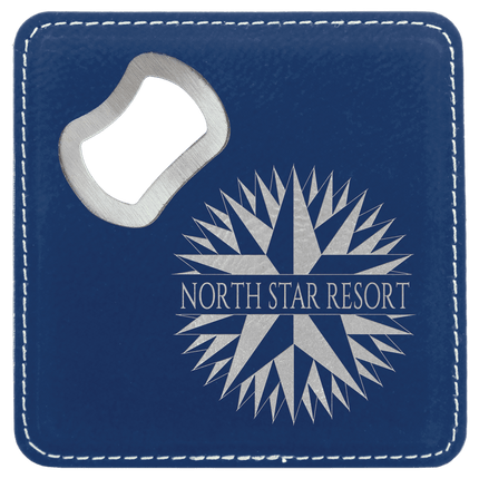 Personalized Square Leatherette 6-Coaster Set (4" x 4")