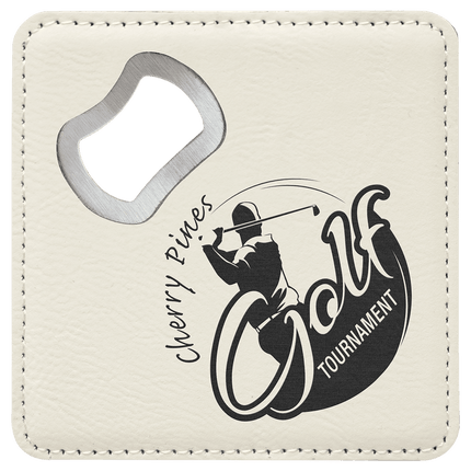 Personalized Square Leatherette 6-Coaster Set (4" x 4")