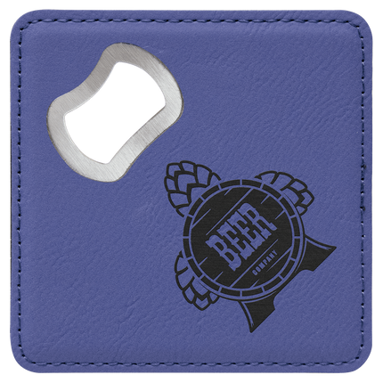 Personalized Square Leatherette 6-Coaster Set (4" x 4")