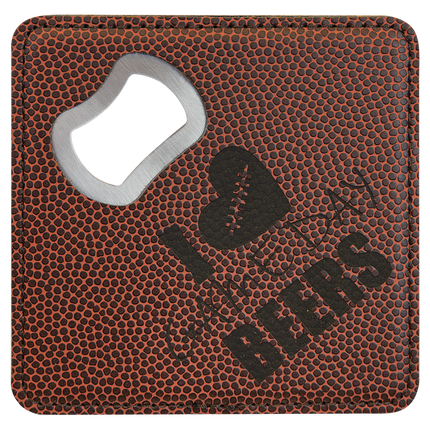 Single 4x4 Square Leatherette Bottle Opener Coaster