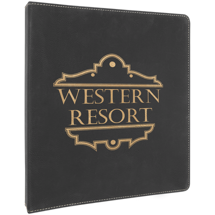 10 1/2" x 11 1/2" Laserable Leatherette 3 Ring Binder with 1" Slant D Rings