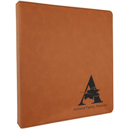 10 1/2" x 11 1/2" Laserable Leatherette 3 Ring Binder with 1" Slant D Rings