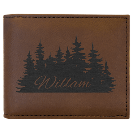 Laserable Leatherette Bi-Fold Wallet w/Flip ID Display