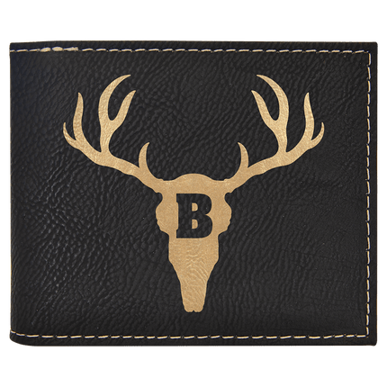 Laserable Leatherette Bi-Fold Wallet w/Flip ID Display