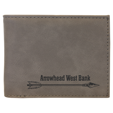 Laserable Leatherette Bi-Fold Wallet w/Flip ID Display