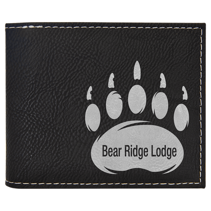 Laserable Leatherette Bi-Fold Wallet w/Flip ID Display