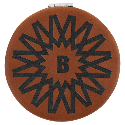 2 1/2" Laserable Leatherette Compact Mirror
