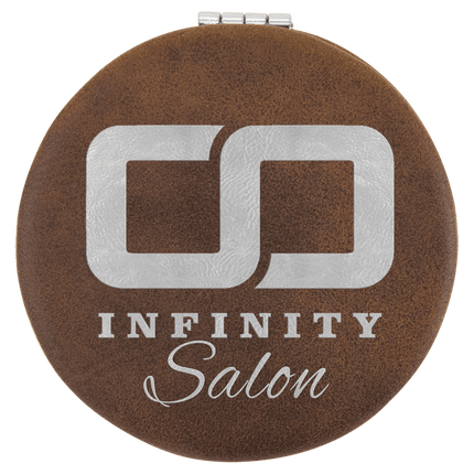 2 1/2" Laserable Leatherette Compact Mirror