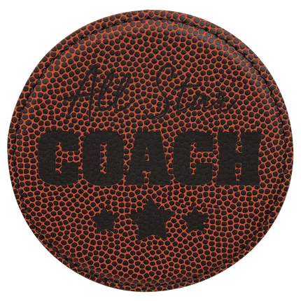 Personalized Round Leatherette 6-Coaster Set (4")