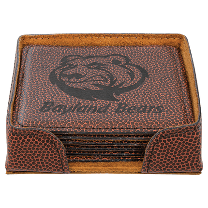 Personalized Square Leatherette 6-Coaster Set (4" x 4")
