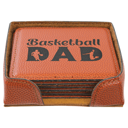 Personalized Square Leatherette 6-Coaster Set (4" x 4")