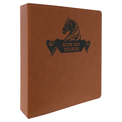 11" x 11 1/2" Laserable Leatherette 3 Ring Binder with 2" Slant D Rings