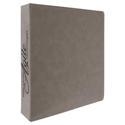 11" x 11 1/2" Laserable Leatherette 3 Ring Binder with 2" Slant D Rings