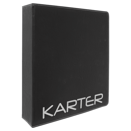 11" x 11 1/2" Laserable Leatherette 3 Ring Binder with 2" Slant D Rings
