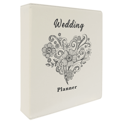 11" x 11 1/2" Laserable Leatherette 3 Ring Binder with 2" Slant D Rings