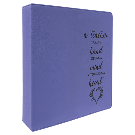 11" x 11 1/2" Laserable Leatherette 3 Ring Binder with 2" Slant D Rings