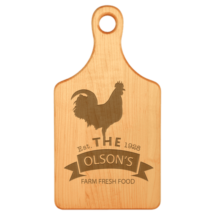 13 1/2" x 7" Maple Paddle Shaped Cutting Board