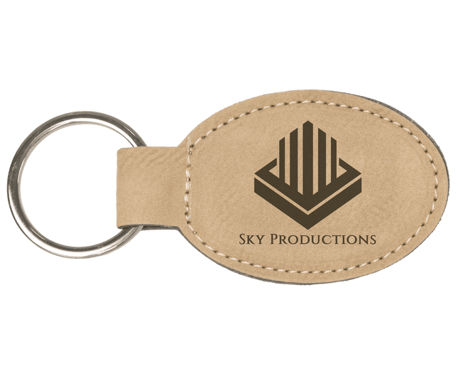 Personalized Leatherette Oval Keychain
