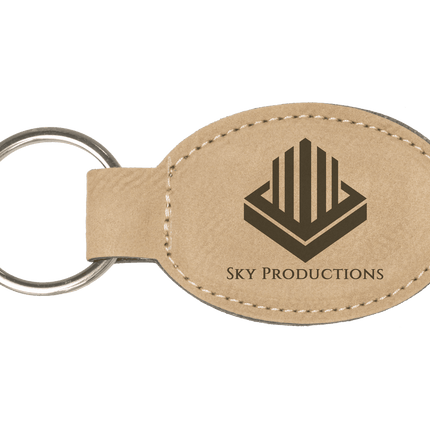 Personalized Leatherette Oval Keychain