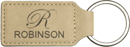 Personalized Leatherette Rectangle Keychain