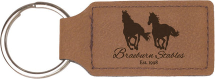 Personalized Leatherette Rectangle Keychain