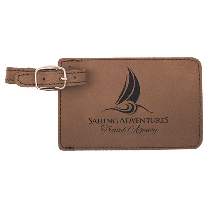 4 1/4" x 2 3/4" Laserable Leatherette Luggage Tag