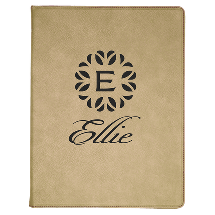 9 1/2" x 12" Laserable Leatherette Portfolio with Notepad