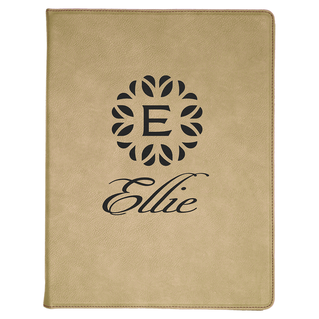 9 1/2" x 12" Laserable Leatherette Portfolio with Notepad