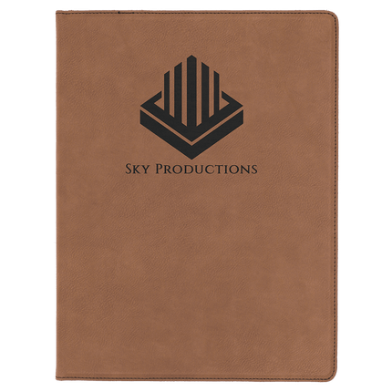 9 1/2" x 12" Laserable Leatherette Portfolio with Notepad