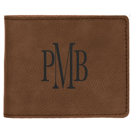 4 1/2" x 3 1/2" Laserable Leatherette Bifold Wallet